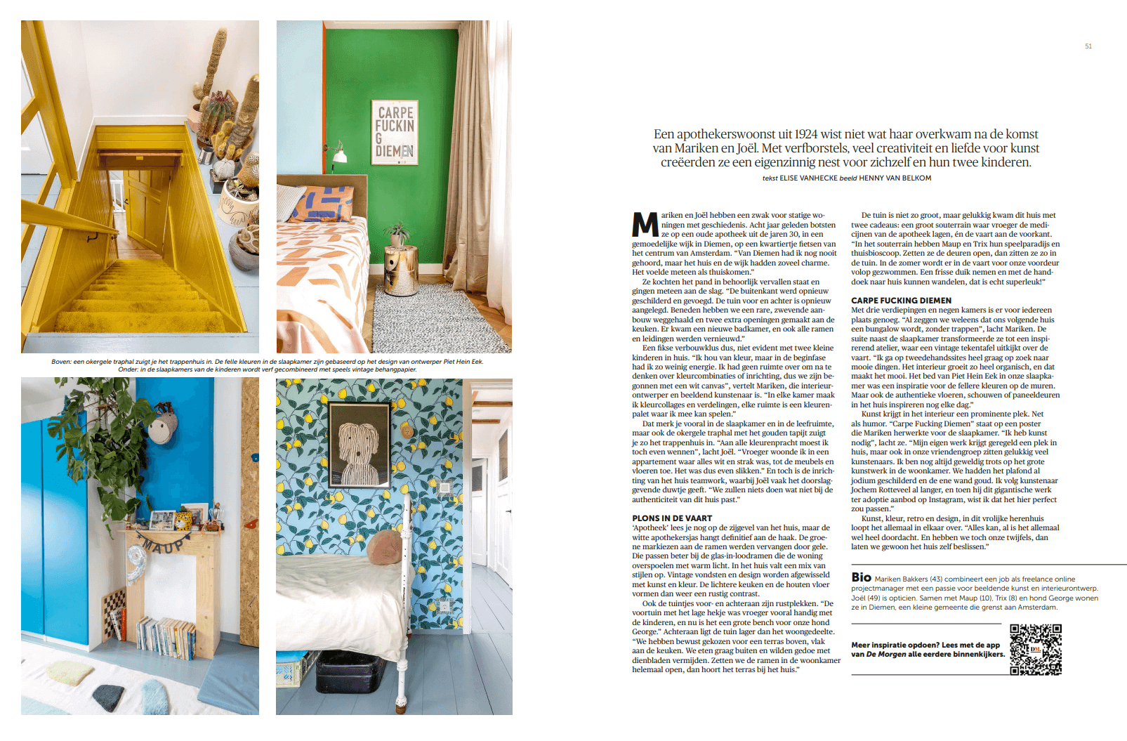 De Kleuren Apotheek | interieurontwerp studio | Mariken Bakkers | Publicatie De Morgen